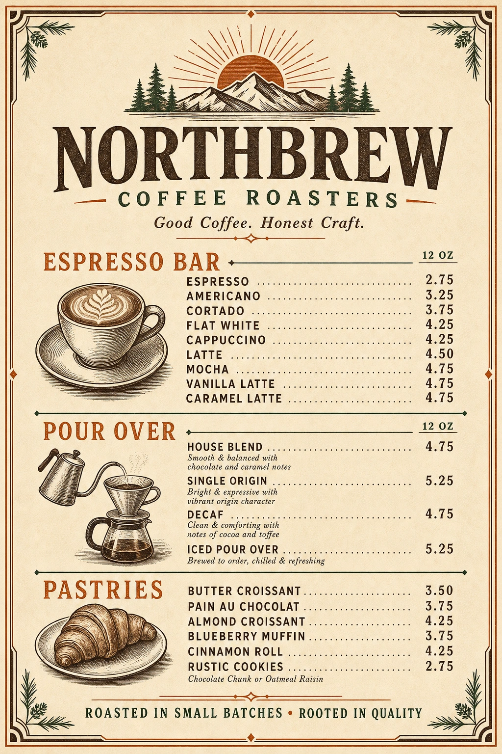 Coffee Shop Menu