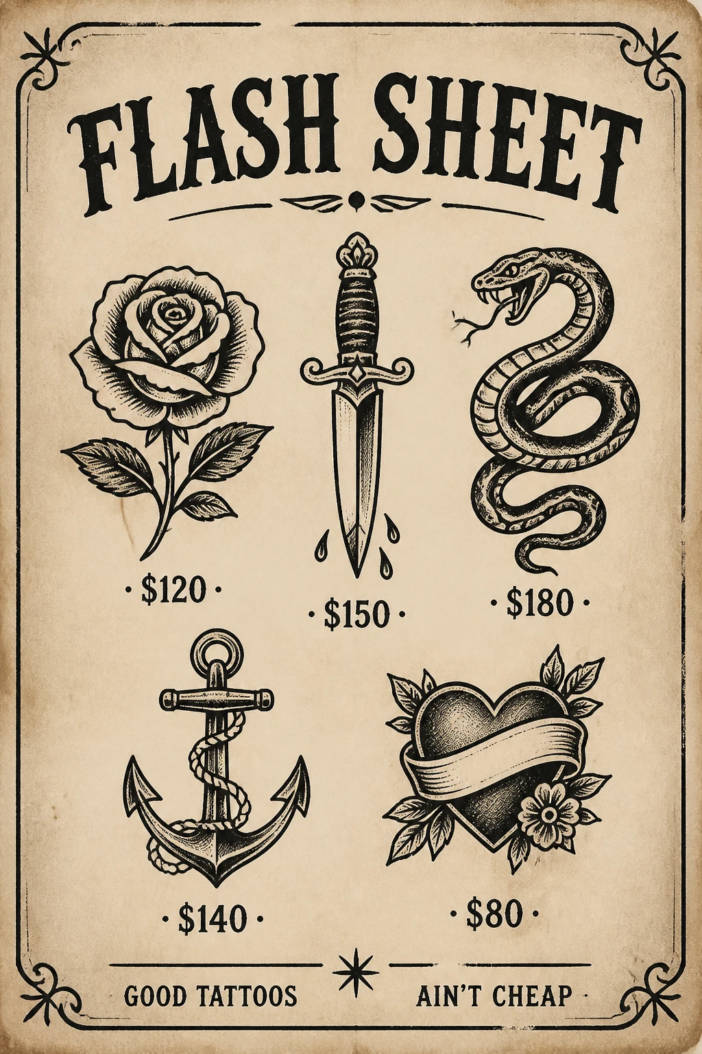 Tattoo Flash Sheet