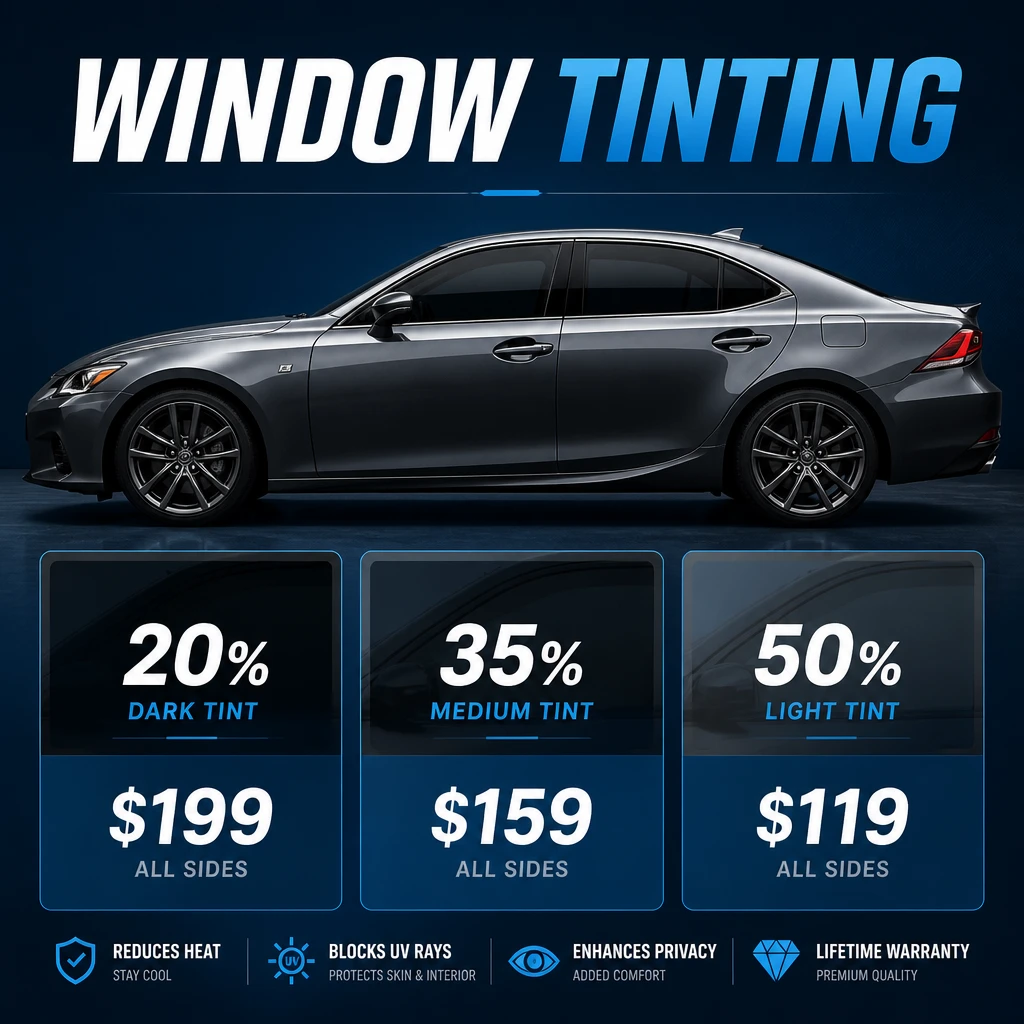 Window Tinting Price Card